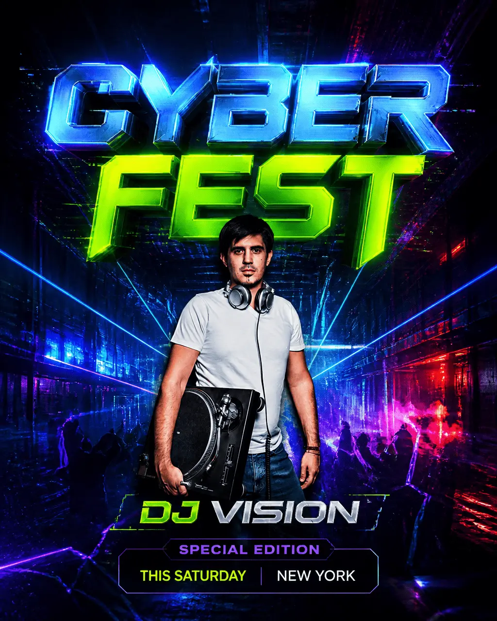 AI-generated DJ banner example